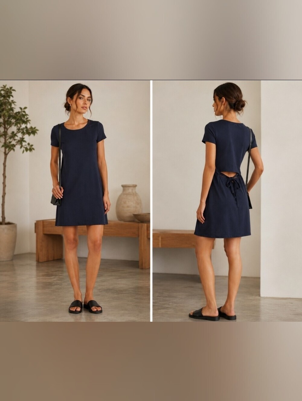 Theory NWTs Liliana Ranmire Knit Open Back T-Shirt Dress